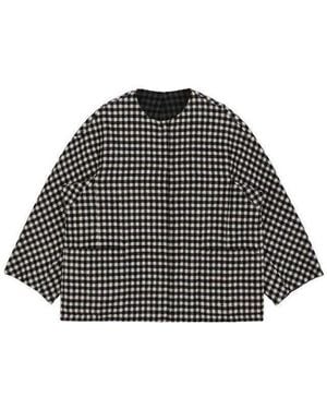 Weekend by Maxmara Plaid Double-Sided Short Coat - Black