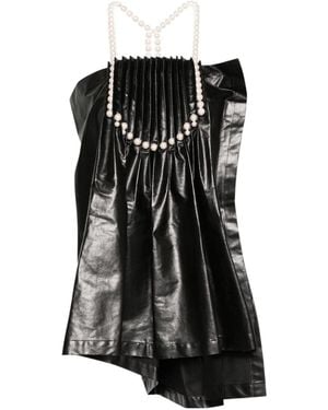 Junya Watanabe Pearl-Detail Pleated Blouse - Black