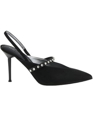 McQueen Crystal-Embellished Slingback Pumps - Black
