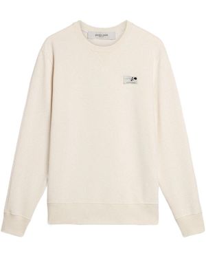 Golden Goose Journey Logo Patch Crewneck Sweatshirt - White