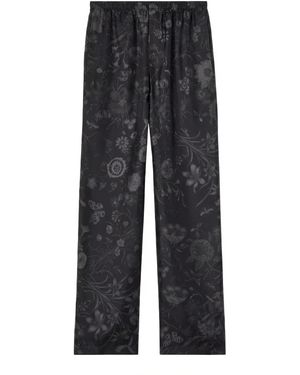 Gucci Printed Silk Twill Trousers - Grey