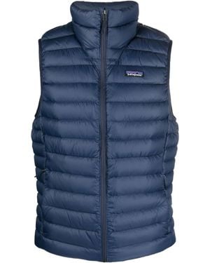 Patagonia High-Necked Sleeveless Down Jacket - Blue