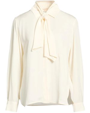 Max Mara Solid-Color Chiffon Bow Shirt - White