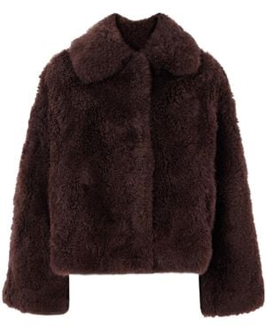 Yves Salomon Shearling Jacket - Brown