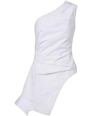 Rohe Asymmetric One-Shoulder Cotton Poplin Top - White