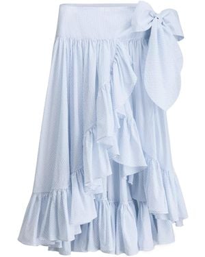Dior Iviera Mid-Length Ruffled Skirt - Blue