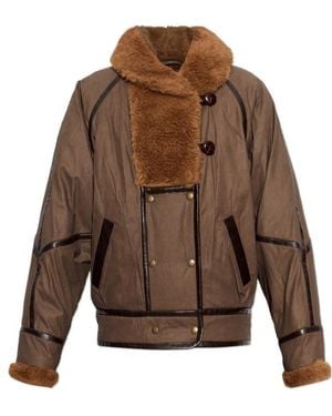 Isabel Marant Isabel Marant Étoile Olinka Shearling-Trim Coat - Brown