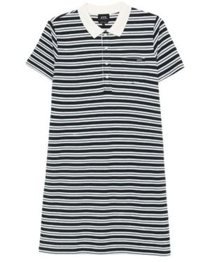 A.P.C. Striped Polo Mini Dress - Blue