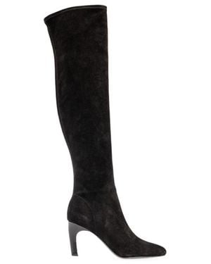 Tory Burch Suede 80Mm Above-Knee Boots - Black