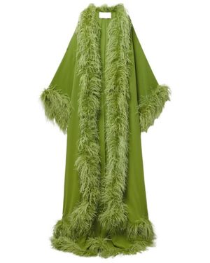 Valentino Feather-Trimmed Coat - Green