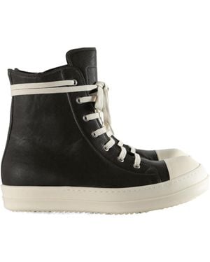Rick Owens High-Top Leather Trainers - Black