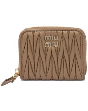 Miu Miu Matelassé Coin Purse - Brown