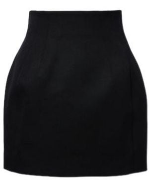Mugler High-Rise Wool Miniskirt - Black
