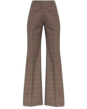 Etro Plaid Pattern Wide-Leg Trousers - Brown