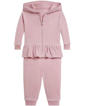 Polo Ralph Lauren Ruffled Hooded Tracksuit - Pink