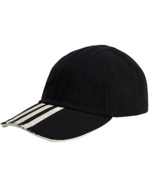 Y-3 Striped Distressed Baseball Cap - Black