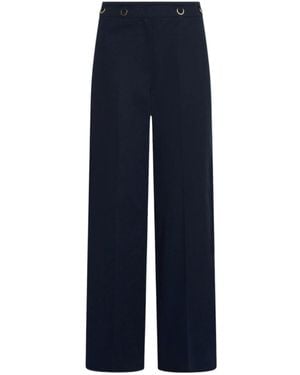 Marella Straight-Fit Gabardine Pants - Blue