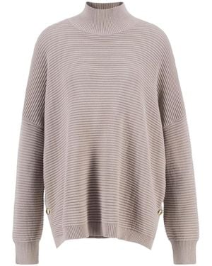 Barbour Kaia Funnel-Neck Sweater - Gray