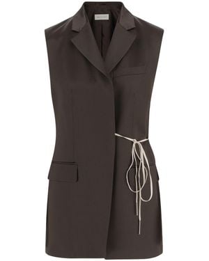 Dries Van Noten Lace-Up Vest - Black