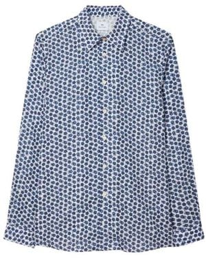 Paul Smith Ps Paul Smith Floral Print Shirt - Blue