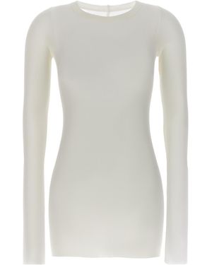 Rick Owens Long Sleeved Knitted T-Shirt - White