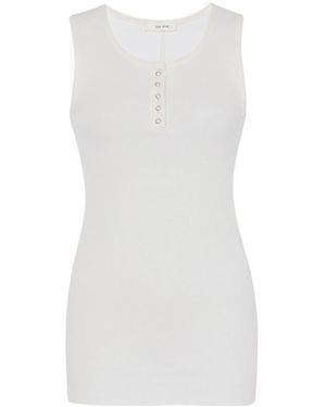 The Row Mansel Ribbed Sleeveless Tank Top - White