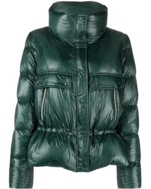 Herno Peplum Puffer Jacket - Green