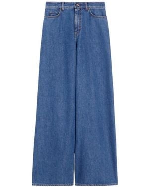 Max Mara Wide-Leg Denim Jeans - Blue