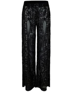 Norma Kamali Sequined Casual Pants - Black