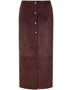 Altuzarra Panelled Suede Midi Skirt - Purple