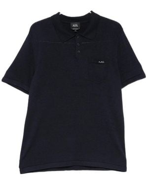A.P.C. Gide Chest Pocket Polo Shirt - Black