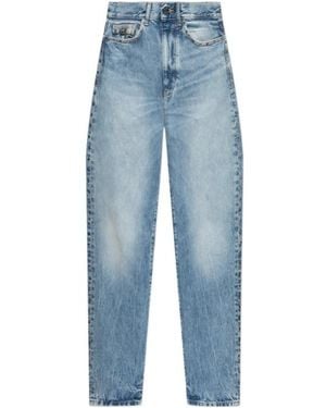 Versace Logo Patch Studded Jeans - Blue