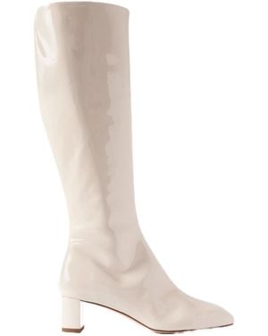 Aeyde Straight Shaft Knee-High Riding Boots - White