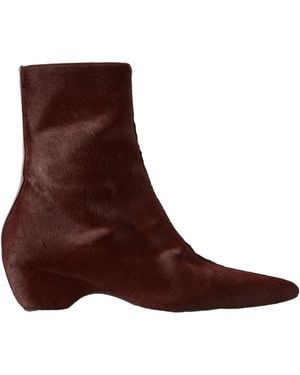 KHAITE Sybil Calf Hair Ankle Boots - Brown