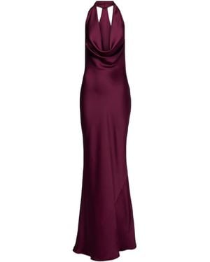 Norma Kamali Draped Satin Gown - Purple