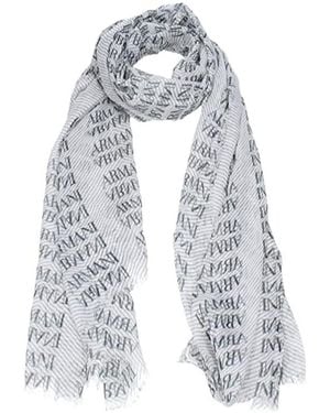 Armani Collezioni Letter Printed Pattern Scarf - White