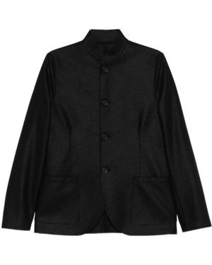 Harris Wharf London Nehru-Collar Virgin-Wool Jacket - Black