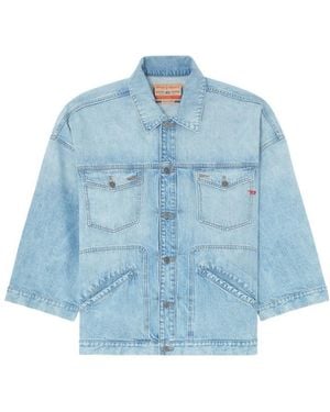 DIESEL De-Lin Bartack-Stitch Denim Jacket - Blue