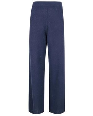 Fabiana Filippi Wide-Leg Knitted Trousers - Blue