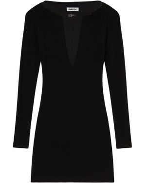 Ambush Deep V-Neck Long Sleeved Mini Dress - Black