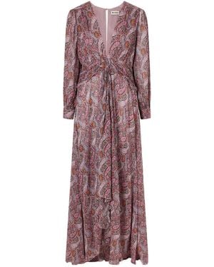 RIXO London Meera Pleated Paisley Print Dress - Purple