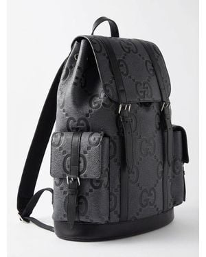 Gucci Jumbo Gg Monogrammed Large Backpack - Grey