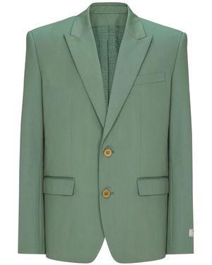 Balmain Cotton Twill 2-Button Jacket - Green