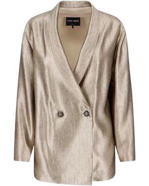 Giorgio Armani Long-Sleeved Suit Jacket - Natural