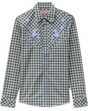 KENZO Checks' Cowboy Shirt - Blue