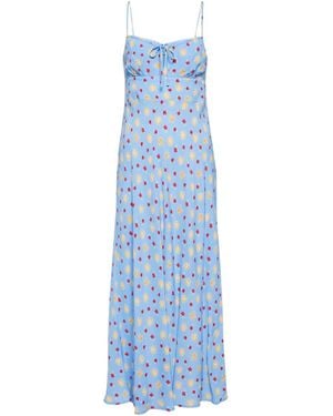 RIXO London Lanie Floral Midi Dress - Blue