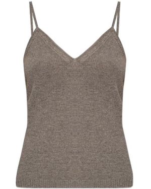 Lisa Yang V-Neck Strap Top - Brown