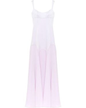 McQueen Satin Maxi Dress - White