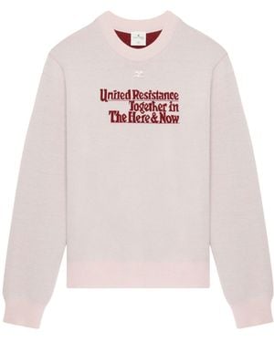 Courreges Jacquard Wool Sweater - Pink
