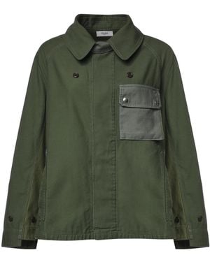 Celine Collared Long-Sleeved Casual Jacket - Green